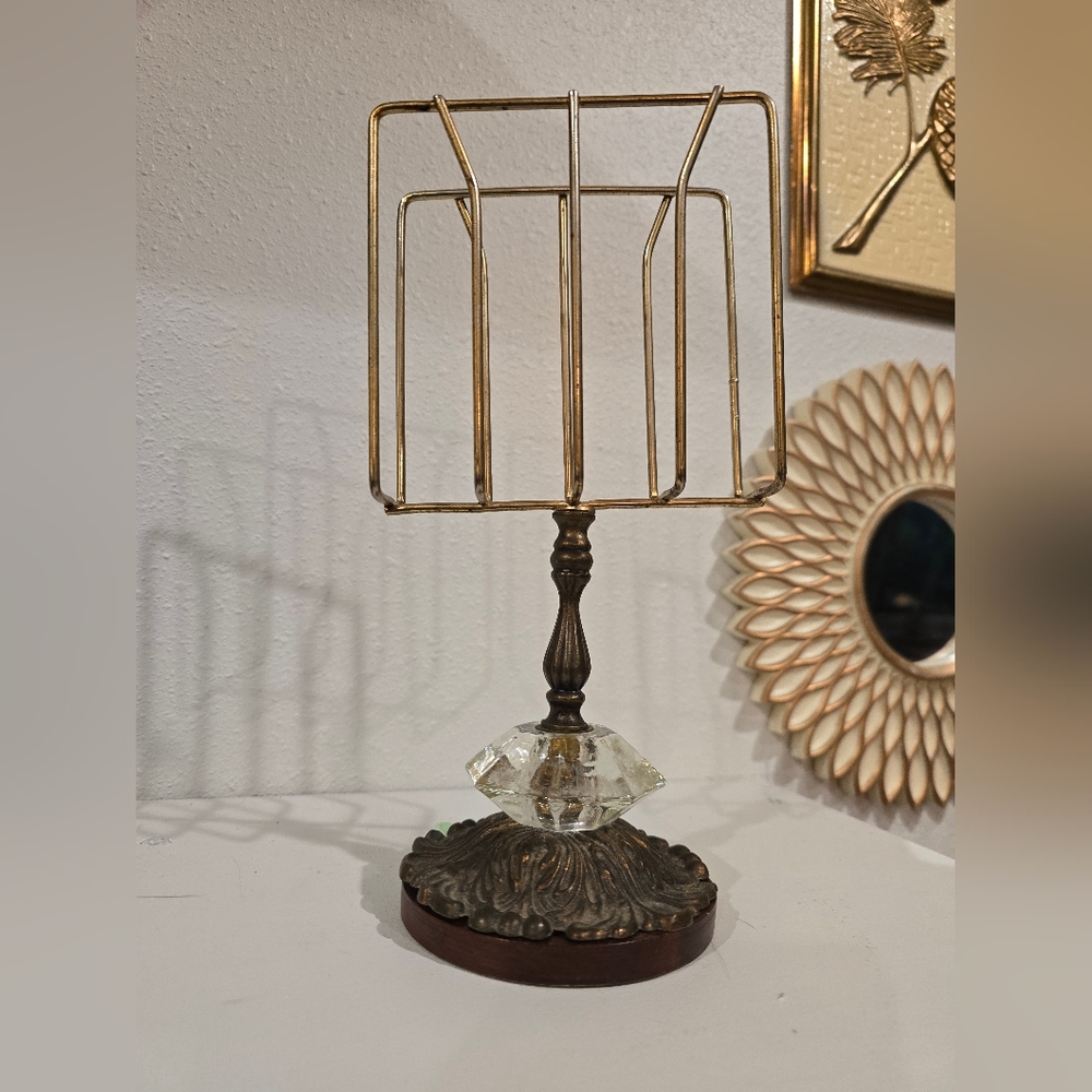 Decorative Gold and Brown Metal Photo or Note Holder
